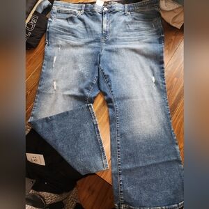 NWT Torrid Sky High Kick Boot Super Soft Jeans Distressed Plus Size 24